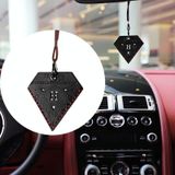 Auto Hanger Driehoekige Ping Een Charm Tas Lederen Achteruitkijkspiegel Ornament(Zwart)
