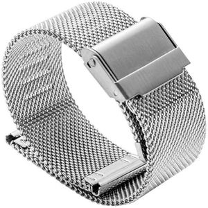 18mm 304 Stainless Steel Double Buckles Replacement Strap Watchband(Silver)