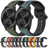 Voor Garmin VivoMove Style 20 mm bolle lus tweekleurige siliconen horlogeband (olijfgroen + zwart)