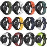 Voor Garmin VivoMove Style 20 mm bolle lus tweekleurige siliconen horlogeband (olijfgroen + zwart)