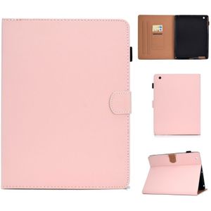 Voor iPad 4 / 3 / 2 Solid Color Tablet PC Universal Magnetic Horizontal Flip Leather Case met kaartslots & houder(roze)