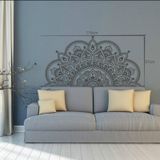 2st Mandala bloem PVC verwisselbare persoonlijkheid muur sticker woonkamer slaapkamer sofa achtergrond muur (wit)