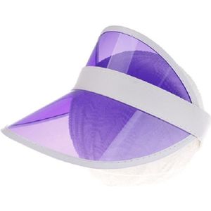 2 stuks PVC Outdoor transparante Sun Hat Visor Cap voor mannelijke/vrouwelijke (kinder paars)