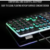 Pantsan LD-145 4 in 1 lichtgevend punk gaming-toetsenbord + muis + hoofdtelefoon + muismat Set