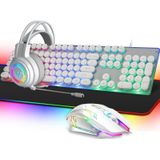 Pantsan LD-145 4 in 1 lichtgevend punk gaming-toetsenbord + muis + hoofdtelefoon + muismat Set