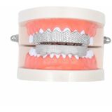 Hip-HopGold-Plated Micro-Inlaid Zircon 8 Gold Braces  Kleur: Silver Upper Teeth