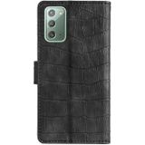 Voor Samsung Galaxy Note20 Skin Feel Crocodile Texture Magnetische Sluiting Horizontale Flip PU Lederen Case met Houder & Card Slots & Portemonnee (Zwart)