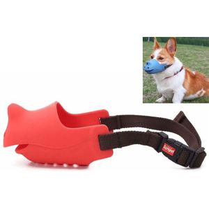 Pet Dog Muzzle Anti-bite Anti-call Siliconen snuit  Grootte:XL (Rood)