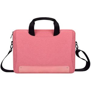 DJ08 Oxford doek waterdichte slijtagebestendige laptoptas voor 13 3 inch laptops  met verborgen handvat & bagageband staaf & verstelbare schouderriem (roze)