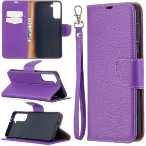 Voor Samsung Galaxy S30 Plus Litchi Texture Pure Color Horizontale Flip Lederen case met Holder & Card Slots & Wallet & Lanyard(Paars)