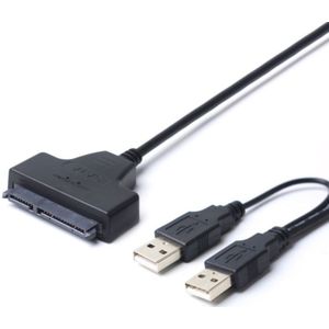 Dubbele USB 2.0-naar-SATA Hard Drive Adapter Kabel voor 2 5-inch SATA HDD / SSD