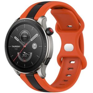 Voor Amazfit GTR 4 22 mm vlindergesp tweekleurige siliconen horlogeband (oranje + zwart)