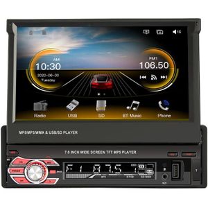 9601C HD 7 inch Universele auto Handmatig intrekbaar scherm MP5-speler met CarPlay  ondersteuning FM & Bluetooth & TF-kaart