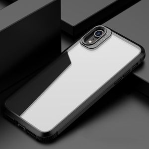 IPAKY MG SERIE Koolstofvezel textuur Schokbestendige TPU + Transparante PC Case voor iPhone XR