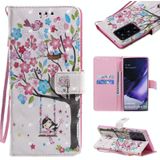 Voor Samsung Galaxy Note 20 Ultra 3D Painting Horizontale Flip Lederen case met Holder & Card Slot & Lanyard(Girl Under The Tree)