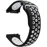 Voor Fitbit Ionische ademende tweekleurige siliconen horlogeband (zwart wit)