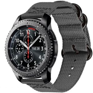 Voor Samsung Galaxy Watch Active 18mm S3 nylon drie-ring riem (grijs)