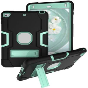 Voor iPad mini 3/2/1 siliconen + pc-beschermhoes met standaard (Zwart + Mint Groen)