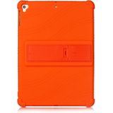 Voor iPad 6 (9.7 Universal) Tablet PC Siliconen beschermhoes met onzichtbare beugel(oranje)