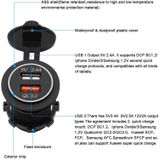 Universele auto QC 3.0 Dual-poort USB-oplader stopcontact adapter 5V 2.4 A IP66 met 60cm kabel (groen lampje)