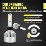 2 stuks S2 H1 18W 6000K 1800LM IP65 2 COB LED auto koplamp lampen  DC 9-30V (koel wit)