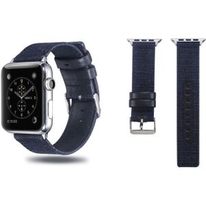 Doek + Top-korrel lederen pols horloge Band voor Apple Watch serie 4 & 3 & 2 & 1 38 & 40 mm