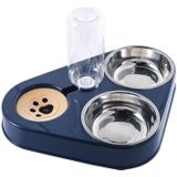 Dog Cat Triangle Automatic Drinking Water Bowl Pet Supplies  Size: Large(Dark Blue)