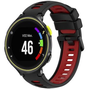 Voor Garmin Forerunner 230 tweekleurige siliconen horlogeband (zwart + rood)