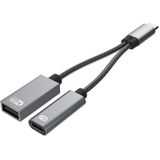TA2Q USB-C / TYPE-C MANNELIJKE NAAR PD 60W USB-C / TYPE-C Opladen + USB 2.0 Vrouwelijke OTG-adapter