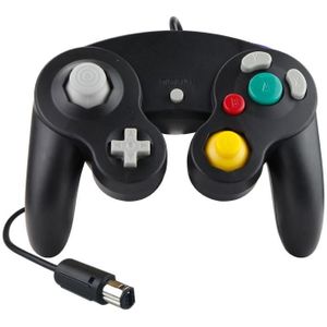 2 PCS Single Point Vibrerende Controller Wired Game Controller voor Nintendo NGC / Wii  Productkleur: Zwart