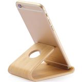 JS01 Houten desktop telefoonhouder Universal Curved Wood Support Frame voor tablettelefoons (bamboe)