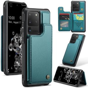 Voor Samsung Galaxy S20 Ultra CaseMe C22 Kaartsleuven Houder RFID Anti-diefstal Telefoonhoesje (Blauw Groen)