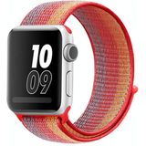 Voor Apple Watch Series 5 & 4 40mm / 3 & 2 & 1 38mm nylon loop watchband (Geel oranje)