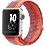 Voor Apple Watch Series 5 & 4 40mm / 3 & 2 & 1 38mm nylon loop watchband (Geel oranje)