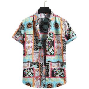 Zomer Casual Chelsea Kraag Floral Shirt met korte mouwen voor mannen (kleur: als de show grootte: XL)
