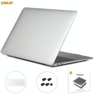 ENKAY 3 in 1 Crystal Laptop Beschermhoes + EU Versie TPU Keyboard Film + Anti-dust Pluggen Set voor MacBook Air 13.3 inch A1932 (2018)(Transparant)