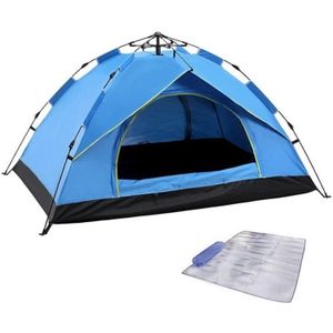 TC-014 Outdoor Beach Travel Camping Automatische Spring Multi-Person Tent voor 2 Personen (Blauw + Mat)