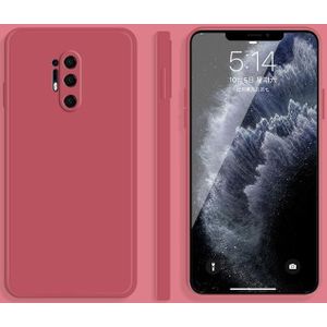 Voor OnePlus 8 Pro Solid Color Imitation Vloeistof Siliconen Rechte RUND DROPPRODUME volledige dekking Beschermhoes