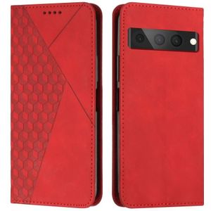 For Google Pixel 7 Pro Diamond Splicing Skin Feel Magnetic Leather Phone Case(Red)