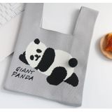 Lente en zomer reuzenpanda gebreide tas grote capaciteit cartoon vest stijl handtas