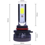 2 stuks 9005 DC9-36V/36W/8000K/6000LM IP68 auto/motorfiets mini COB LED koplamp lampen/mistlicht (Ice Blue Light)