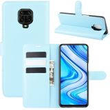 Voor Xiaomi Redmi Note 9 Pro/Note 9S/Note 9Pro Max Litchi Texture Horizontal Flip Protective Case with Holder & Card Slots & Wallet(Blue)