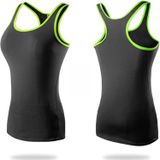 Tight Training Yoga Running Fitness Quick Dry Sports Vest (Kleur: Zwart Groen Formaat: L)