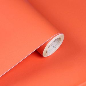 5 STUKS 60cm x 1m zelfklevend effen behang PVC verdikt met lijm solide kleur kinderen kleuterschool stickers (oranje Y818)