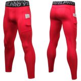 Running Training Sweat Wicking Stretch Panty's met zak (kleur: rood formaat: M)