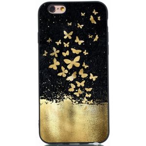 Gouden vlinder geschilderd patroon zachte TPU Case voor iPhone 6 plus & 6s plus