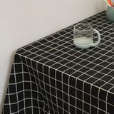 Vierkant geruit tafelkleed meubeltafel stof-proof decoratie doek  grootte: 140x180cm(Zwart )
