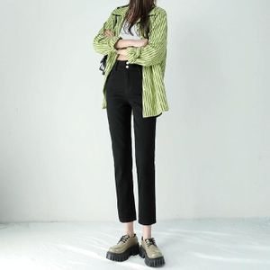 Lente zomer negen punt rechte skinny jeans (kleur: zwart Maat: 32)