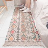 Katoen met de hand geweven Bedside Carpet Home Long Fringed Anti-slip Mat  Grootte: 60  180 cm (Indiase stijl)