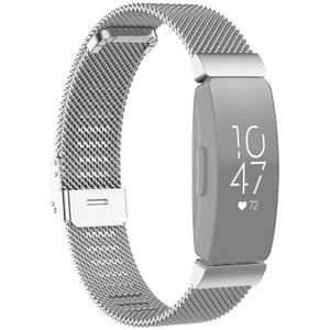 18mm Stainless Steel Metal Mesh Polsband horlogeband voor Fitbit Inspire / Inspire HR / Ace 2 (Zilver)